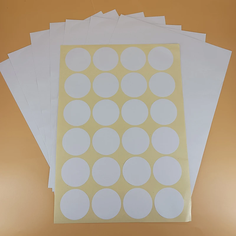 Diam 15mm to 90mm A4 Size Circle Sticker Paper Matte White Dots Label Sticker Round Die Cut Printer Stickers Paper 10 Sheets
