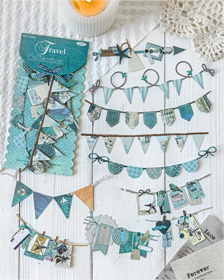 JIANWU Handmade Party Series Vintage Festival Hollow Landscape Material Collage Scrapbook Sticker Creative Journal Stationery