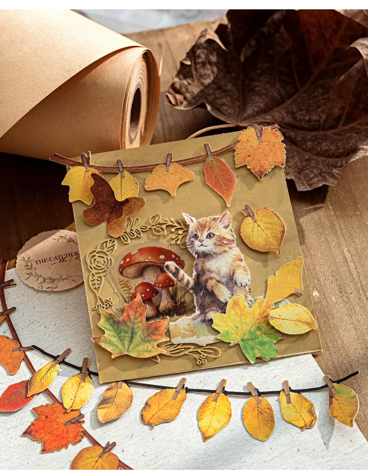 JIANWU Handmade Party Series Vintage Festival Hollow Landscape Material Collage Scrapbook Sticker Creative Journal Stationery