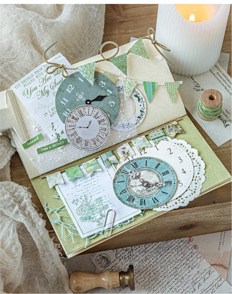 JIANWU Handmade Party Series Vintage Festival Hollow Landscape Material Collage Scrapbook Sticker Creative Journal Stationery