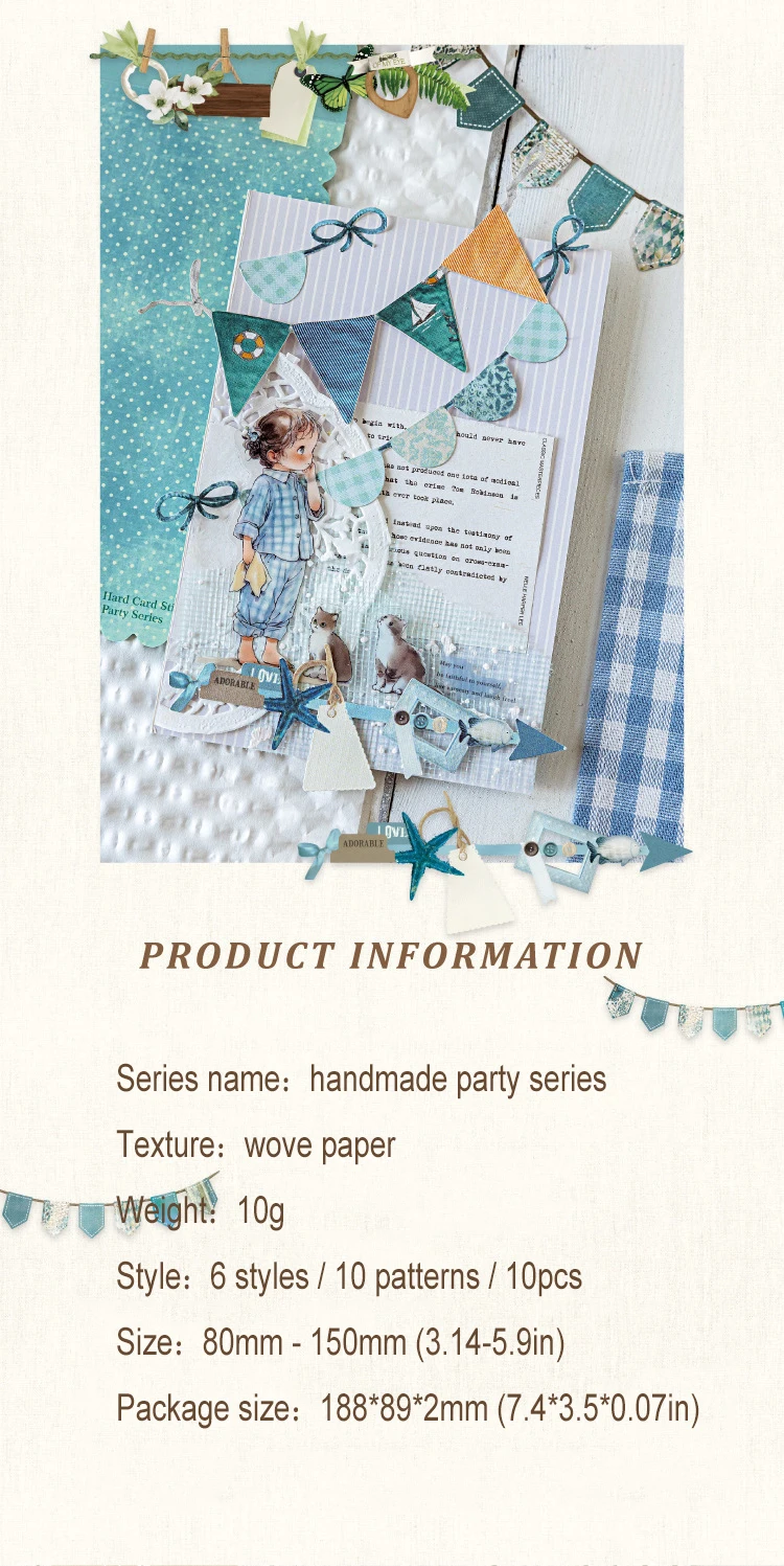 JIANWU Handmade Party Series Vintage Festival Hollow Landscape Material Collage Scrapbook Sticker Creative Journal Stationery