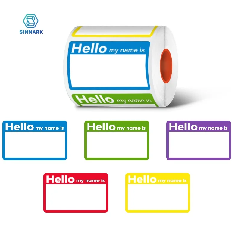 SINMARK Name Stickers 210pcs/roll Hello My Name Is Labels for Office Meeting School Home Decor Art DIY Ornament Decoration Tags