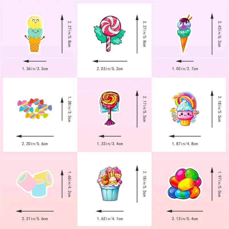 10/30/50PCS Cute Rainbow Candy Colorful Decoration Scrapbooking PVC Sticker Aesthetic Korean Stationery School Supplies