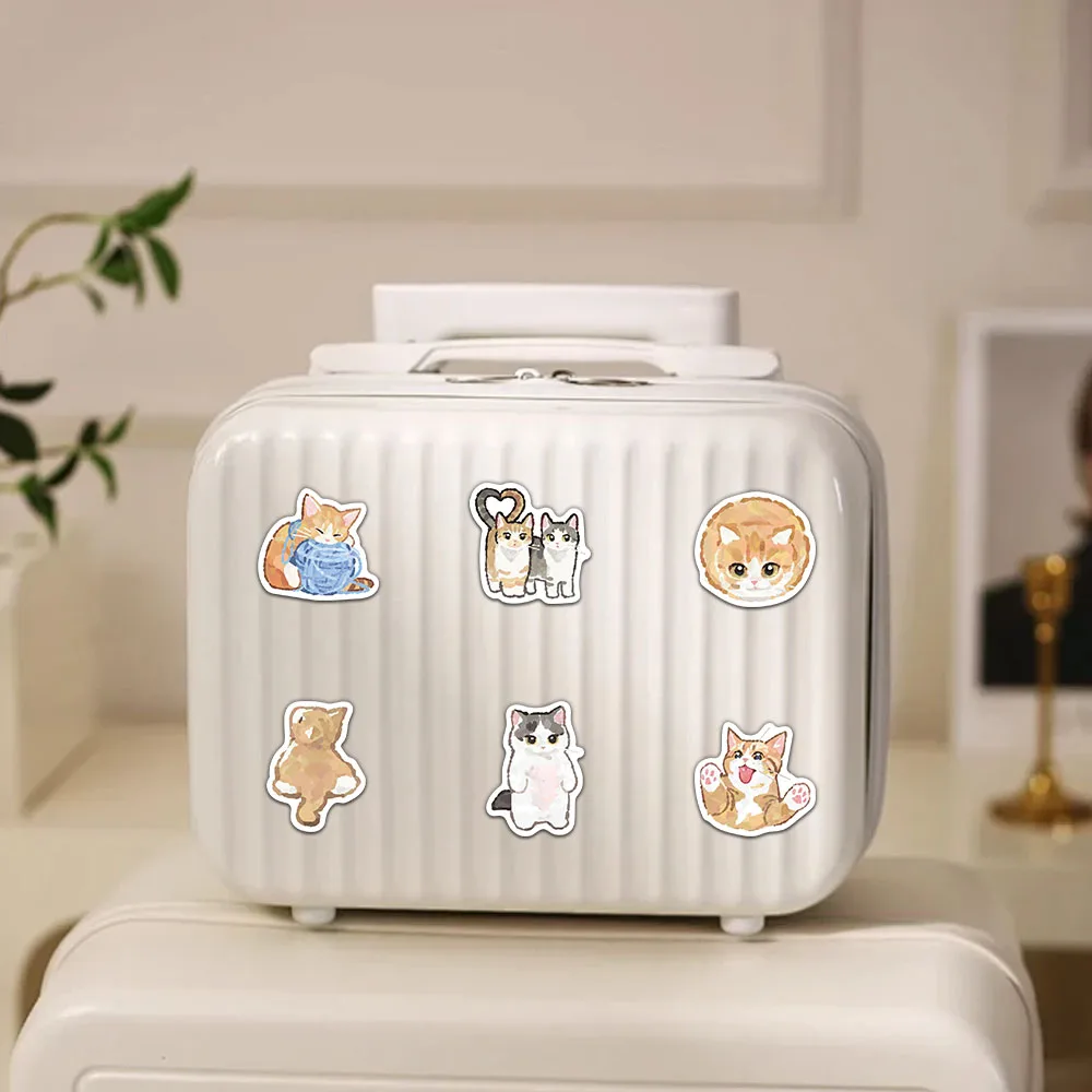 77PCS Cartoon Cat Stickers Exquisite Animal Account Materials Phone Cases Laptop Luggage Waterproof Stickers
