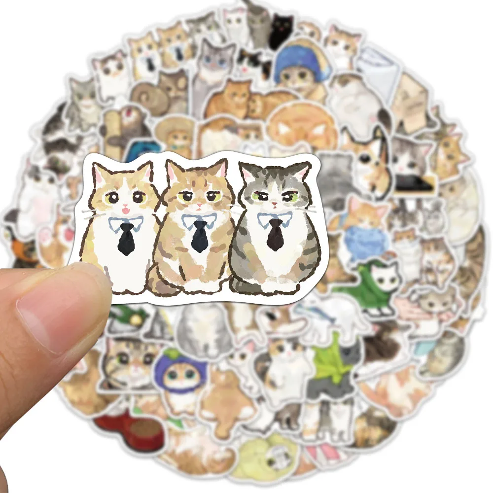 77PCS Cartoon Cat Stickers Exquisite Animal Account Materials Phone Cases Laptop Luggage Waterproof Stickers