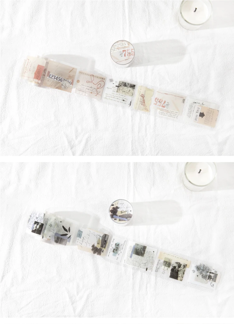 Journal GO 5x200cm Freedom is the Wilderness Retro Art Die Cut Tape Stickers Creative Journal Scrapbooking DIY Aesthetic Sticker