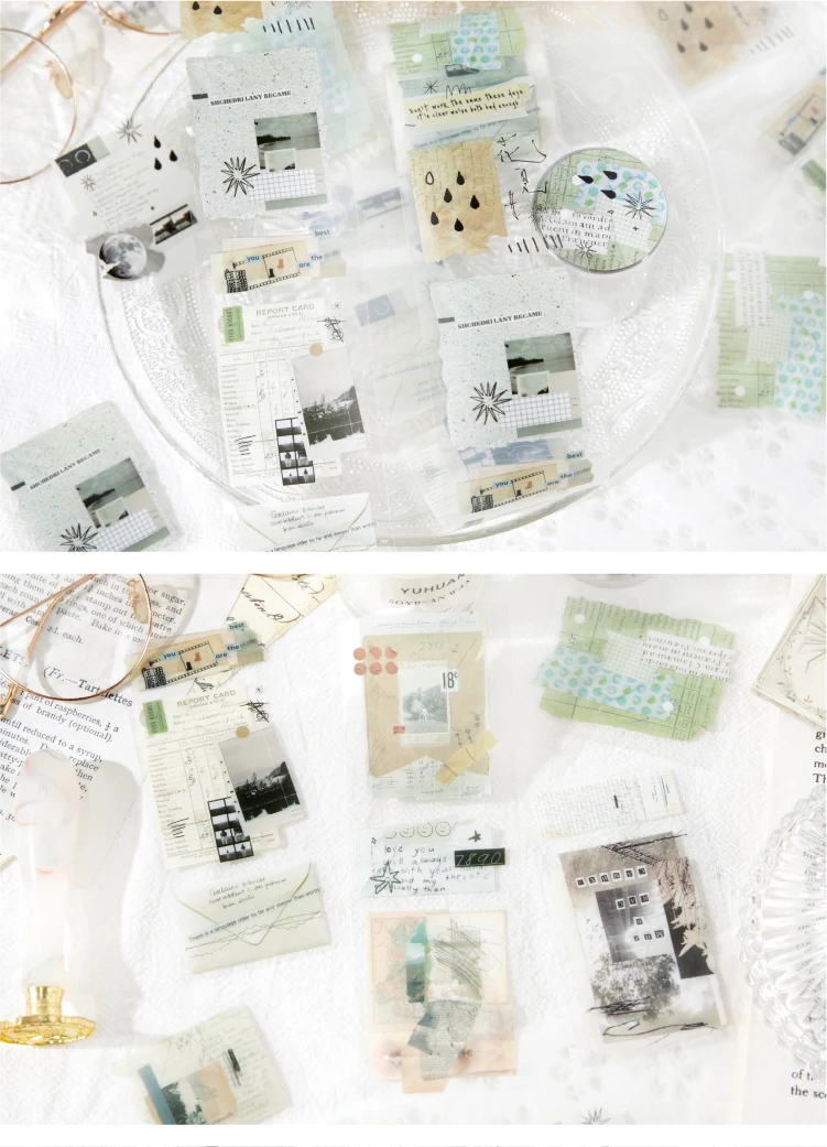 Journal GO 5x200cm Freedom is the Wilderness Retro Art Die Cut Tape Stickers Creative Journal Scrapbooking DIY Aesthetic Sticker
