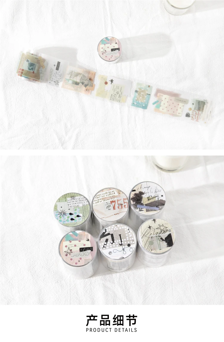 Journal GO 5x200cm Freedom is the Wilderness Retro Art Die Cut Tape Stickers Creative Journal Scrapbooking DIY Aesthetic Sticker