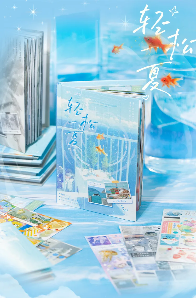 Mr. Paper 30pcs Japanese-style vintage sticker book Evening breeze letter paper Cut film sticker DIY handbook Collage tablet