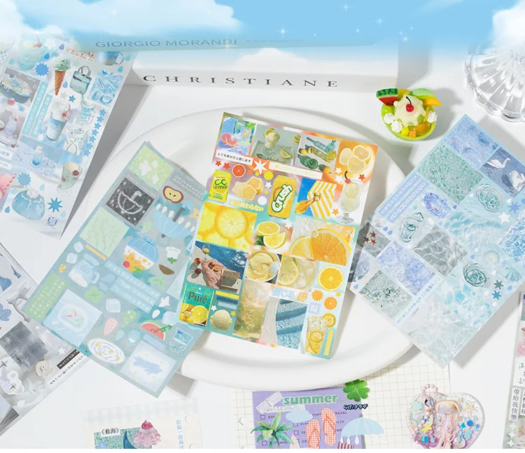 Mr. Paper 30pcs Japanese-style vintage sticker book Evening breeze letter paper Cut film sticker DIY handbook Collage tablet