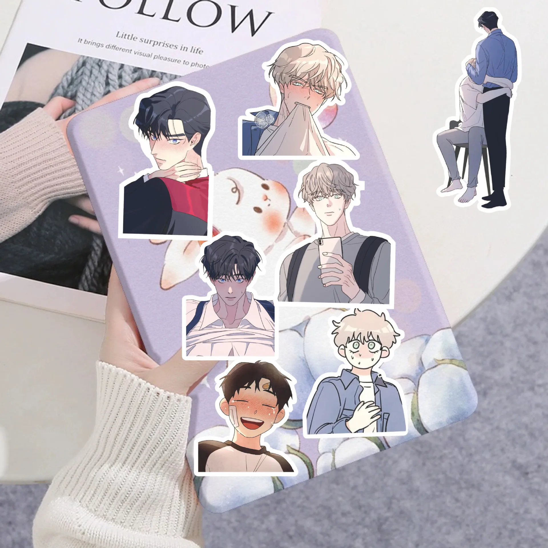 80 Pcs/Set Korean Comic Sticker Taekyung Heeseo Cartoon Character Decorative Stickers Cosplay Gift