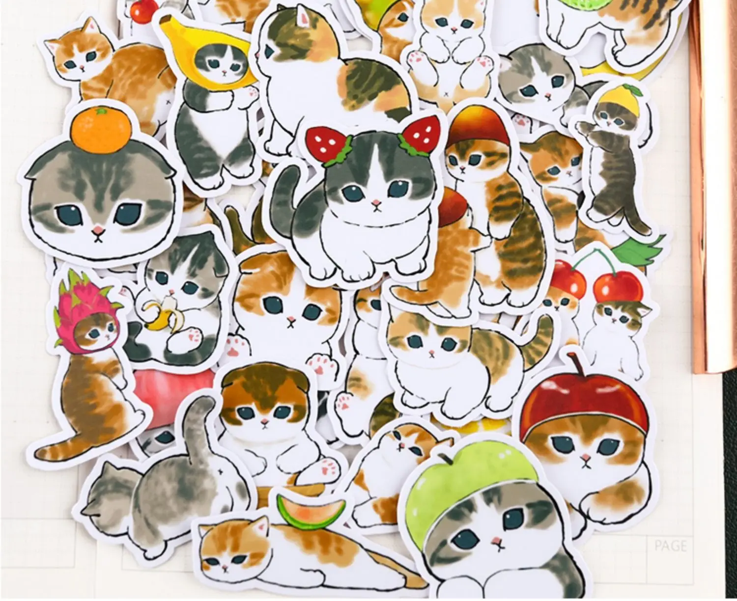 38PCS Cats Handbook Cartoon Sticker Cute Diy Photo Album Ins Wind Translucent Decorative Material Cute Kitten 3