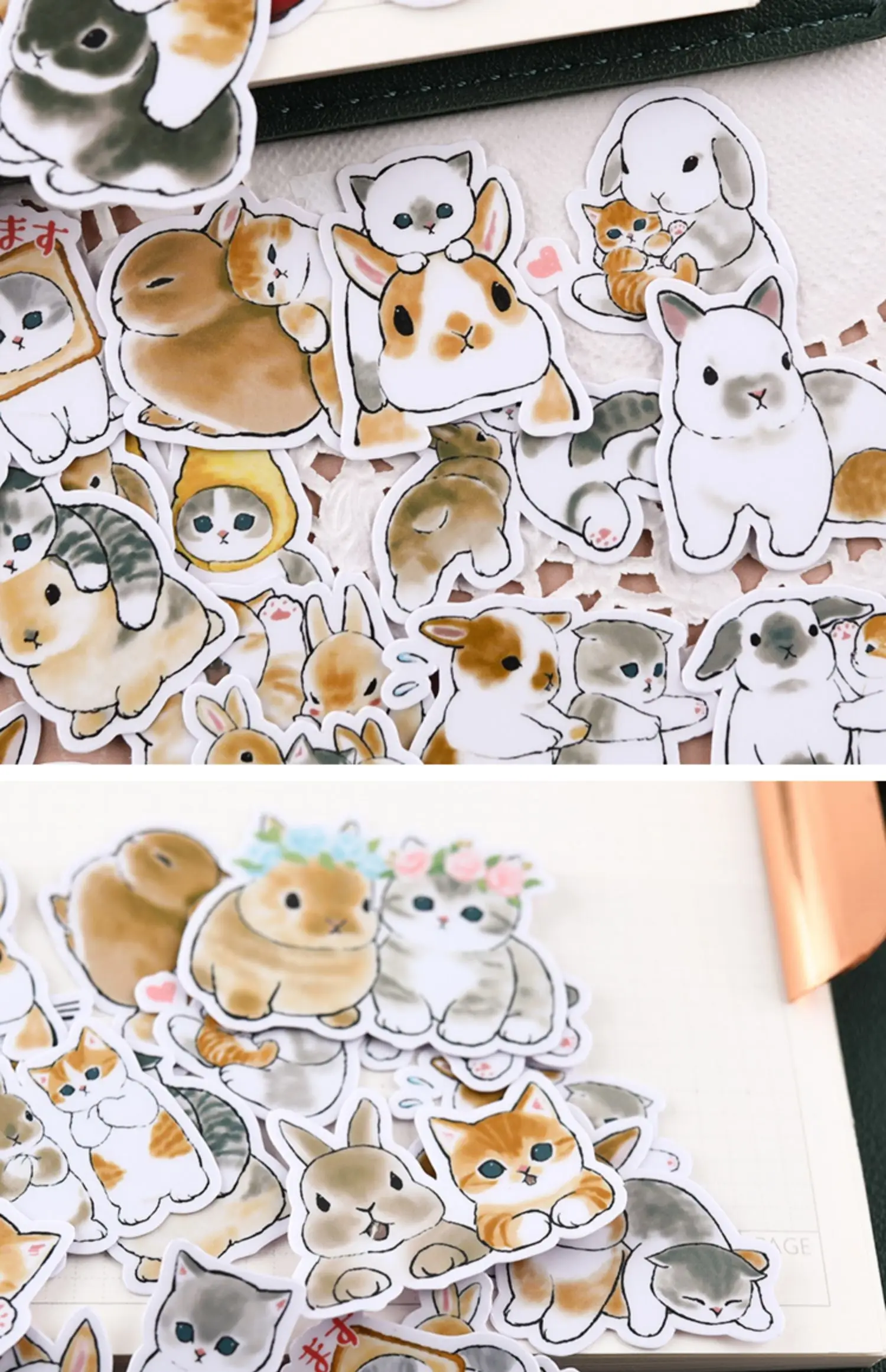 38PCS Cats Handbook Cartoon Sticker Cute Diy Photo Album Ins Wind Translucent Decorative Material Cute Kitten 3
