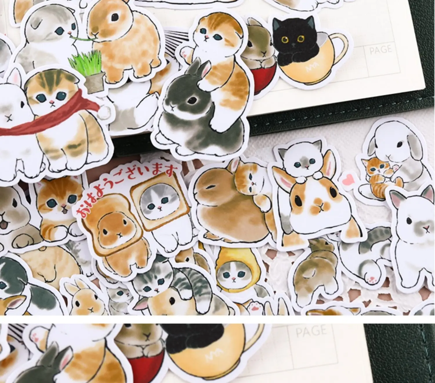 38PCS Cats Handbook Cartoon Sticker Cute Diy Photo Album Ins Wind Translucent Decorative Material Cute Kitten 3