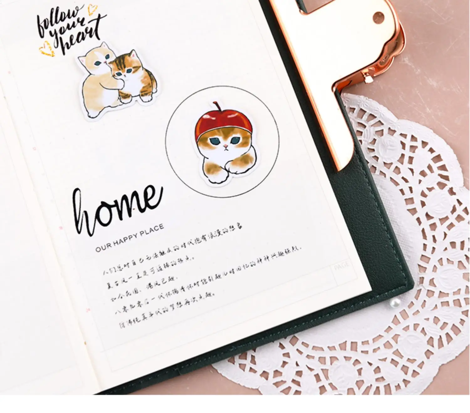 38PCS Cats Handbook Cartoon Sticker Cute Diy Photo Album Ins Wind Translucent Decorative Material Cute Kitten 3