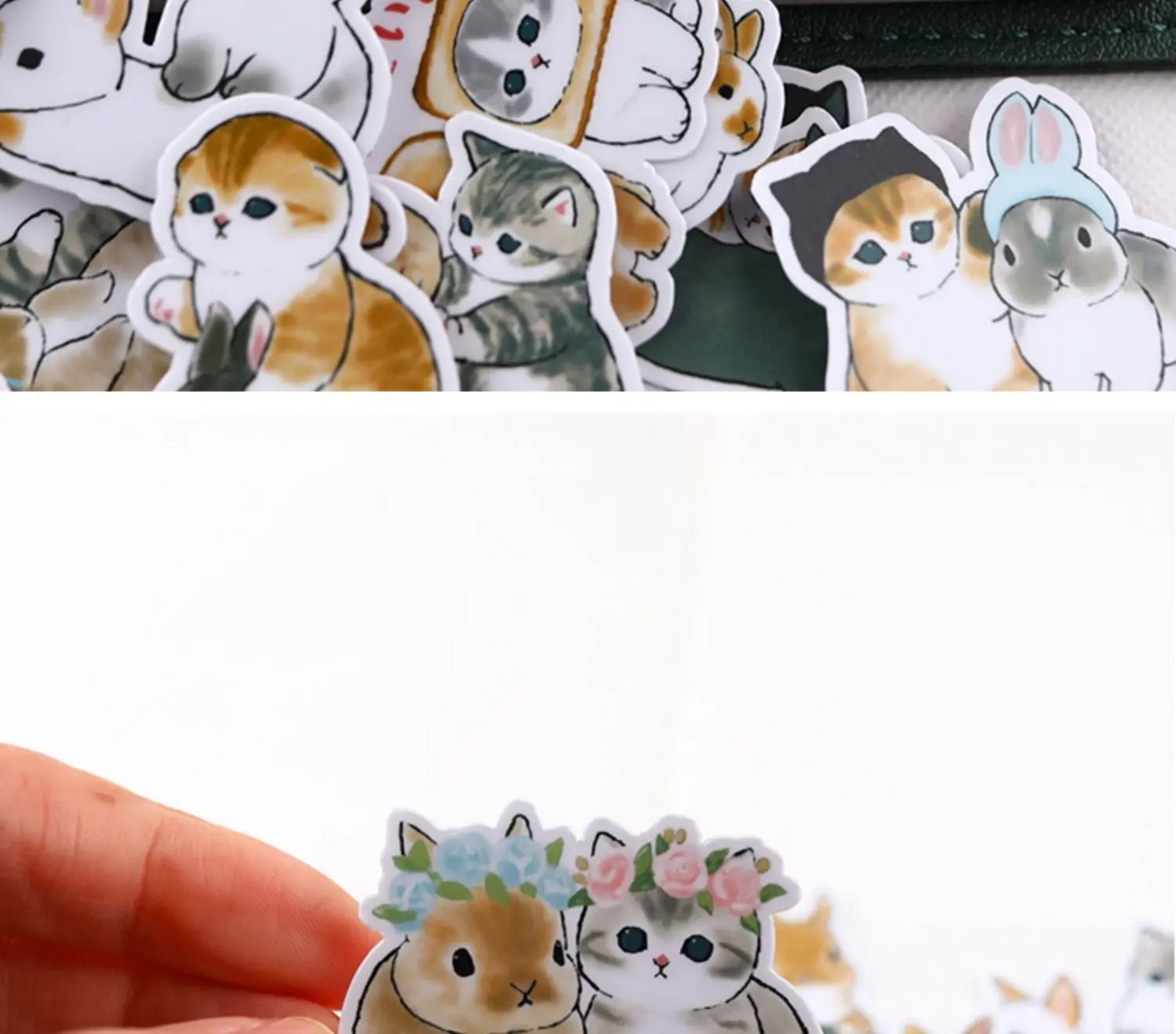 38PCS Cats Handbook Cartoon Sticker Cute Diy Photo Album Ins Wind Translucent Decorative Material Cute Kitten 3