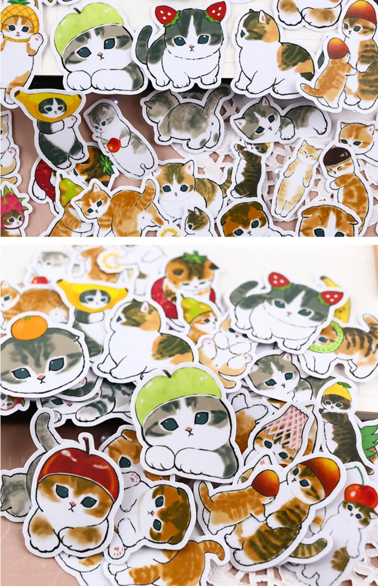 38PCS Cats Handbook Cartoon Sticker Cute Diy Photo Album Ins Wind Translucent Decorative Material Cute Kitten 3