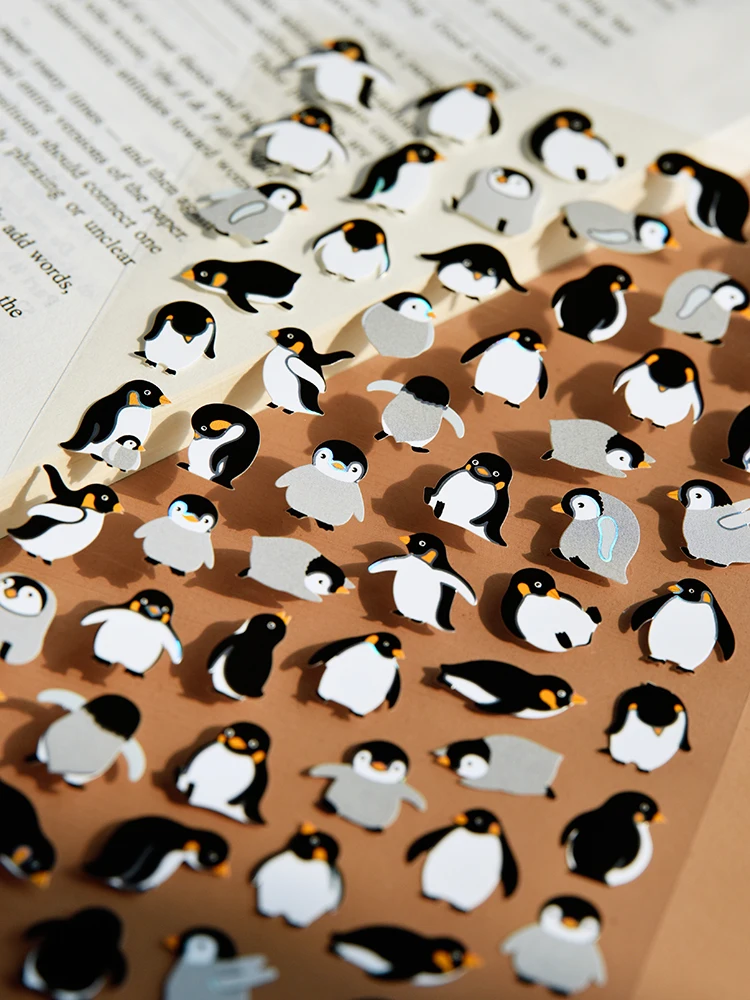 Korean Import Original NEKONI Animals Penguin Dinosaur Stickers Scrapbooking Diy Journal Stationery Sticker Decor School Supply