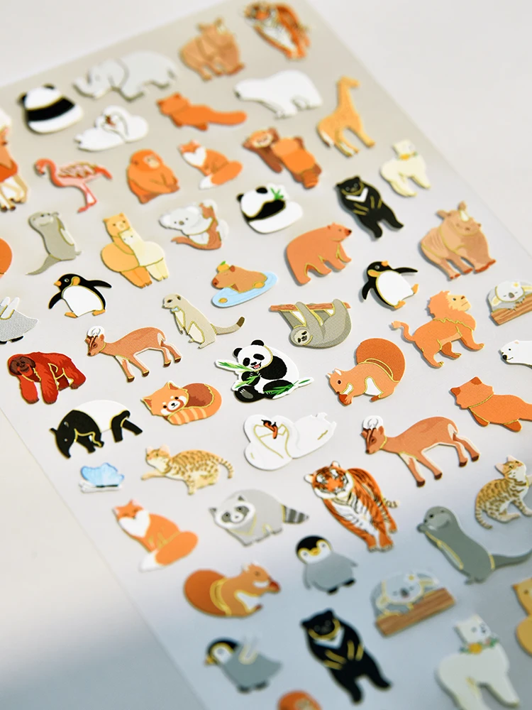 Korean Import Original NEKONI Animals Penguin Dinosaur Stickers Scrapbooking Diy Journal Stationery Sticker Decor School Supply