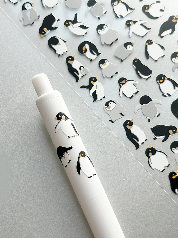 Korean Import Original NEKONI Animals Penguin Dinosaur Stickers Scrapbooking Diy Journal Stationery Sticker Decor School Supply