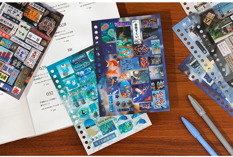 TIANZI 20/40 Pcs Retro Japanese Stationery Die Cut Stickers Book Cartoon Decorative for Handmade Scrapbooking Journal Supplies