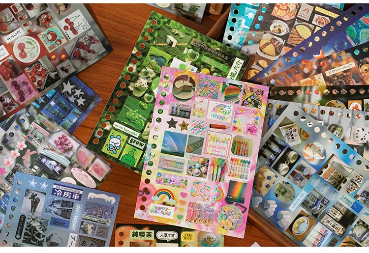 TIANZI 20/40 Pcs Retro Japanese Stationery Die Cut Stickers Book Cartoon Decorative for Handmade Scrapbooking Journal Supplies