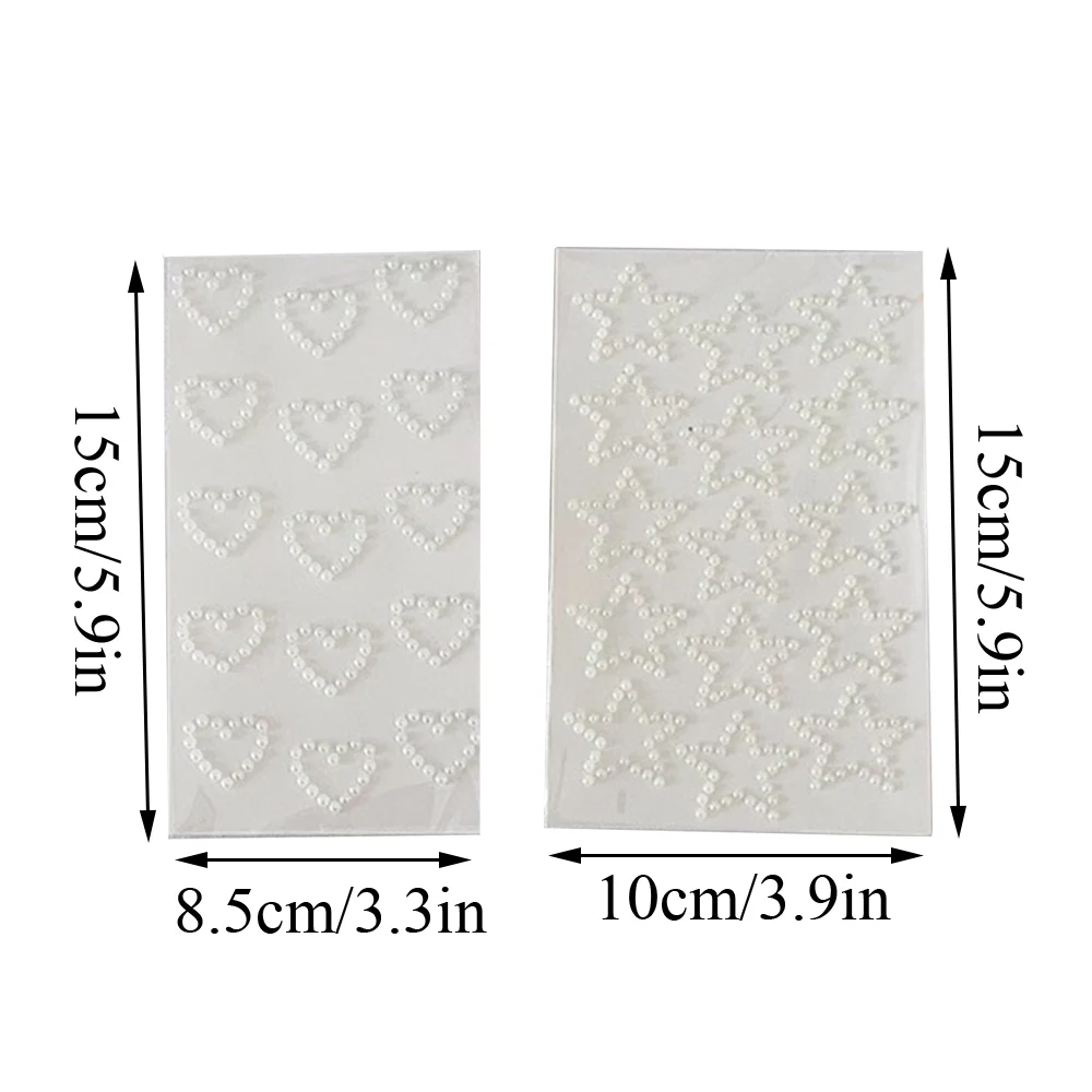 3D Star Heart Shaped Pearls Crystal Stickers Kids DIY Self Adhesive Jewel Crafts Sparkly Rhinestone Stationery Stickers Girls