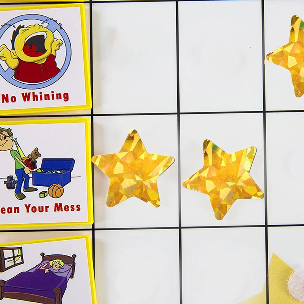 50-500pcs Holographic Silver Star Stickers For Kids Reward Gold Foil Star Stickers Labels For Wall Crafts Classroom Supplies