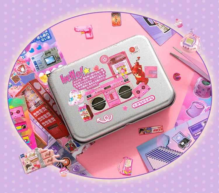 30sheets Kawaii Showa Diary Series Die Cutting Sticker Books DIY Diary Scrapbook Phone Case Aesthetics Stationery Stickers