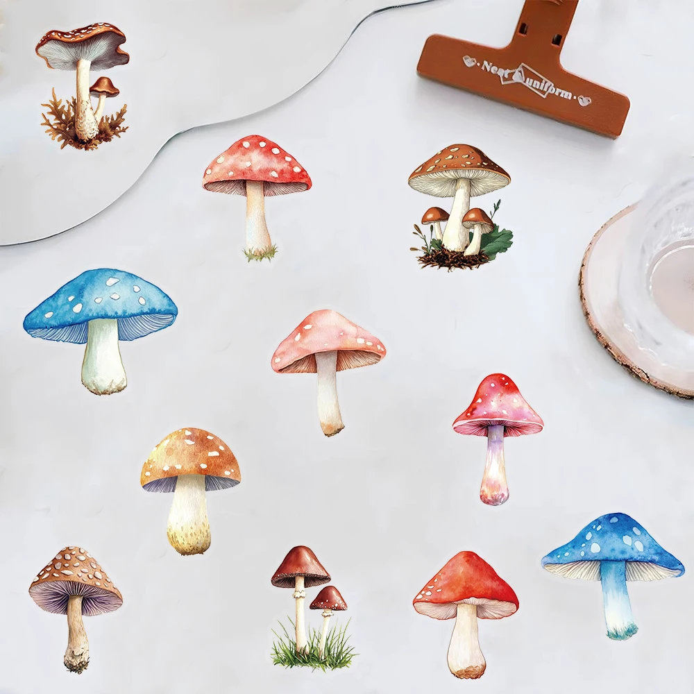 50PCS Kawaii Mushroom Stickers Nostalgia Cartoon Decals Laptops Luggage Diary Skateboards Cool Guitar Motorcycle Sticker Design