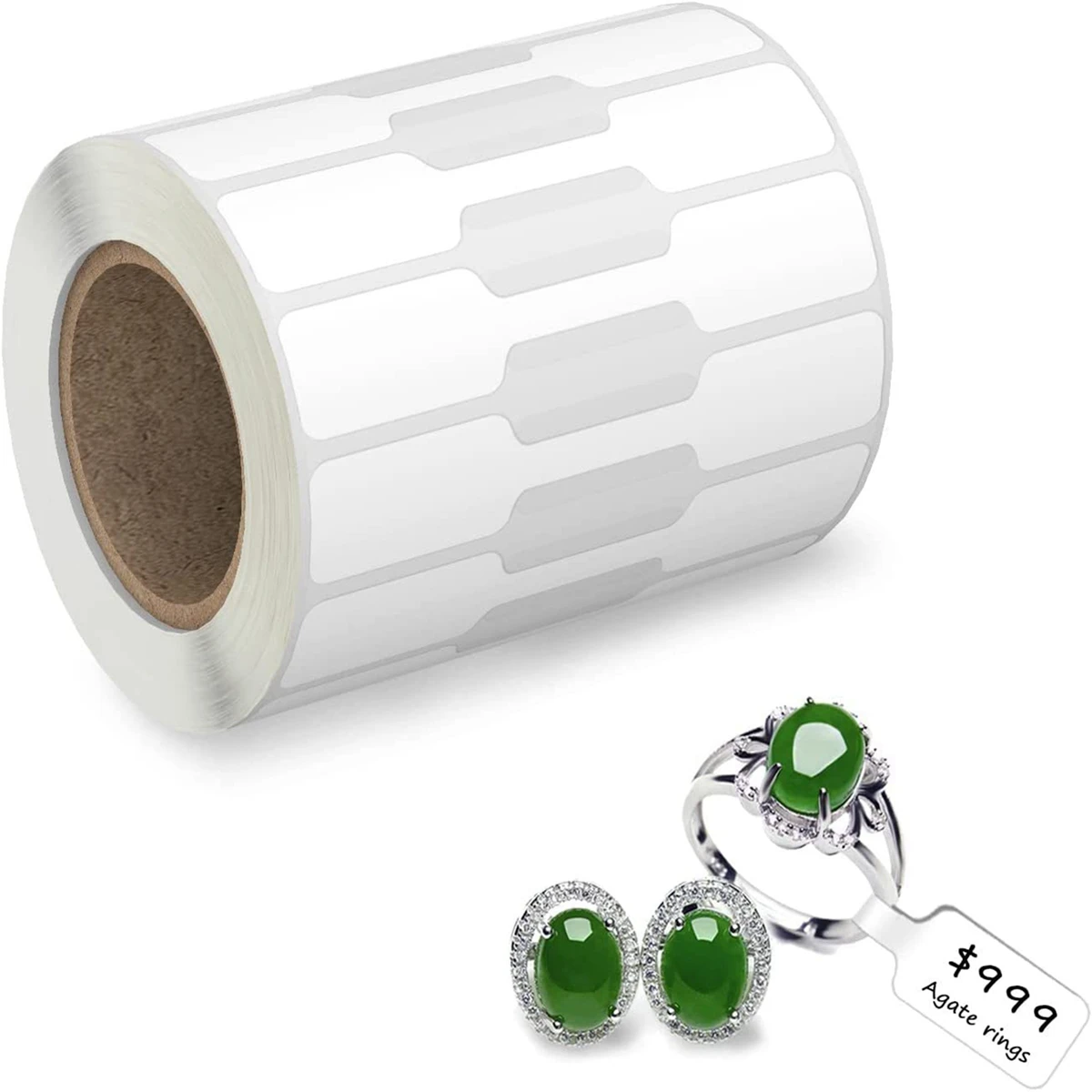 500pcs/roll Kraft Paper Price Stickers Jewelry Price Tags Self Adhesive White Blank Sticker Ring Necklace Earring Price Label