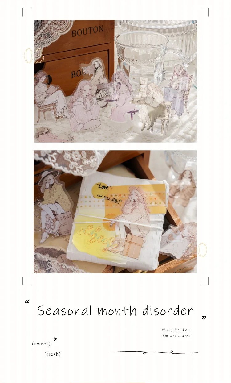 30pcs/1lot Kawaii Stationery Stickers White Lover Diary Decorative Mobile Stickers Scrapbooking DIY Craft Stickers