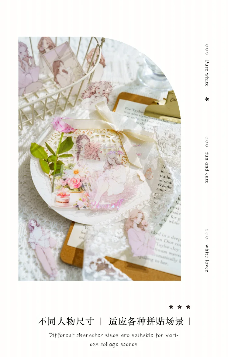 30pcs/1lot Kawaii Stationery Stickers White Lover Diary Decorative Mobile Stickers Scrapbooking DIY Craft Stickers