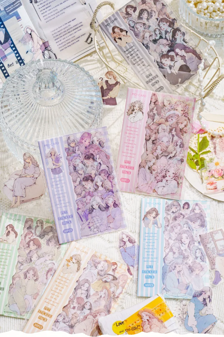 30pcs/1lot Kawaii Stationery Stickers White Lover Diary Decorative Mobile Stickers Scrapbooking DIY Craft Stickers