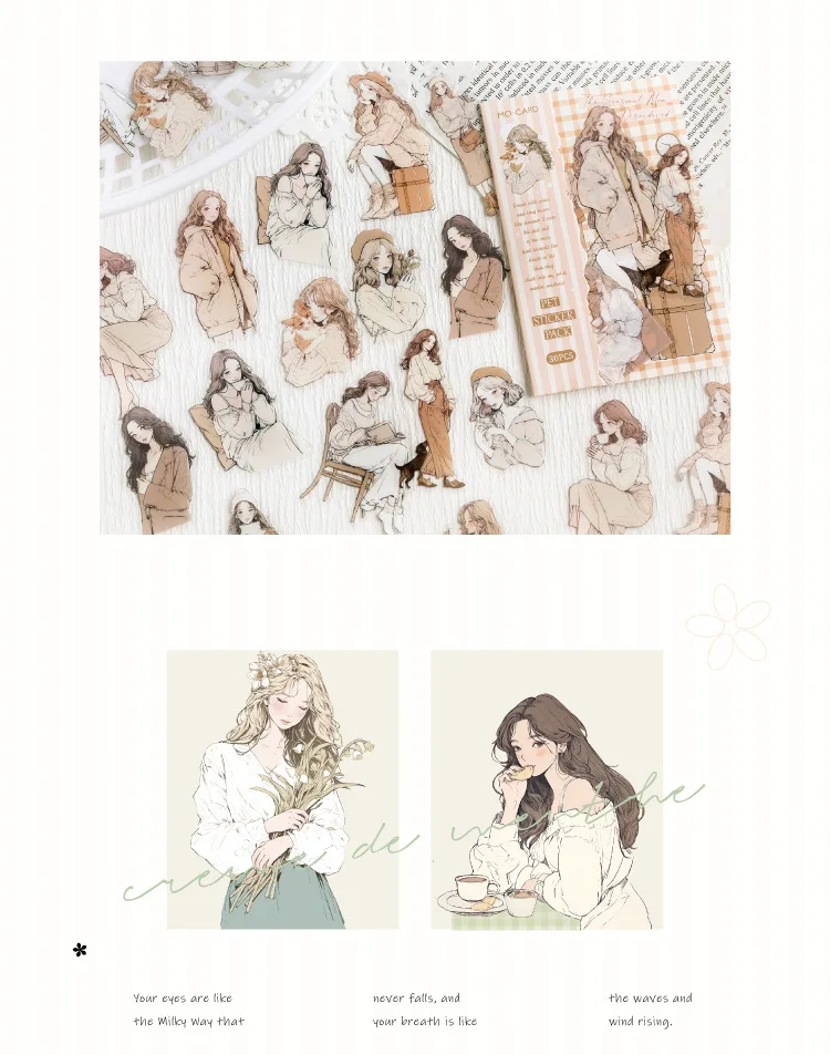30pcs/1lot Kawaii Stationery Stickers White Lover Diary Decorative Mobile Stickers Scrapbooking DIY Craft Stickers