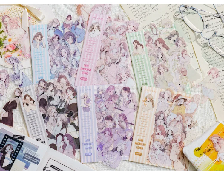 30pcs/1lot Kawaii Stationery Stickers White Lover Diary Decorative Mobile Stickers Scrapbooking DIY Craft Stickers