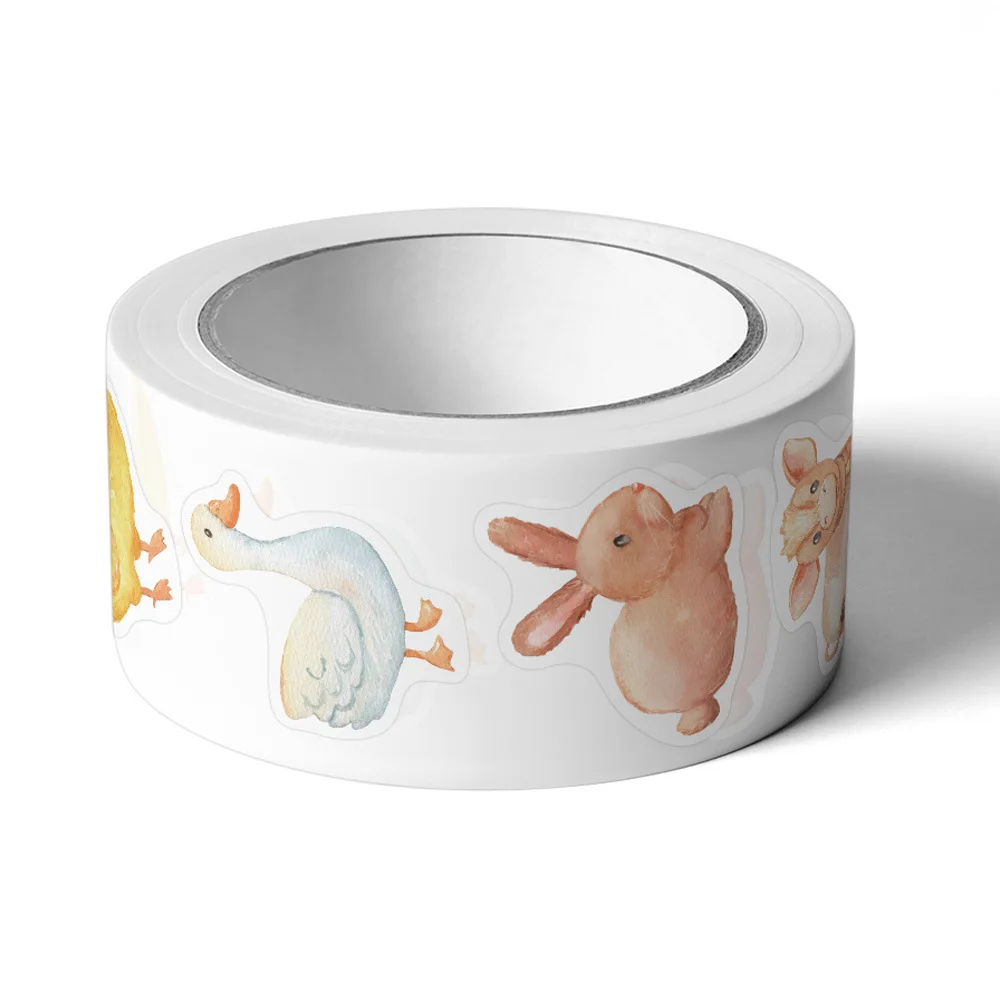 1 Roll of 500 Non-Standard Farm Animal Stickers 2.5cm/1.0'' DIY Gift Decoration Reward Learning Graffiti Game Art Stickers Suita