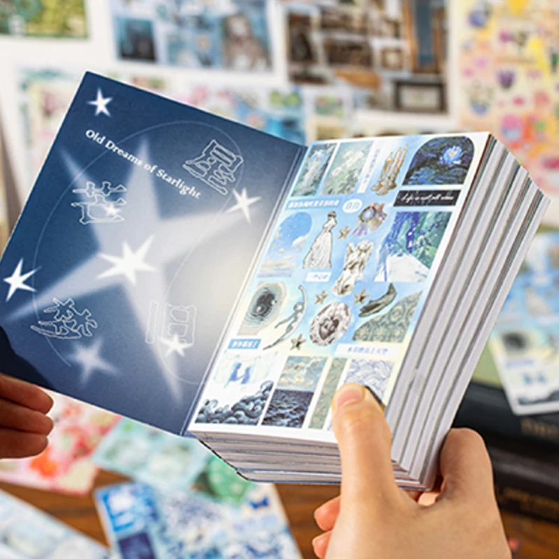 30/60pcs Mirror Tide Cut Film Sticker Book For Phone Camera Luggage Journal Sticker Kawaii Student Handbook Decorative Sticker