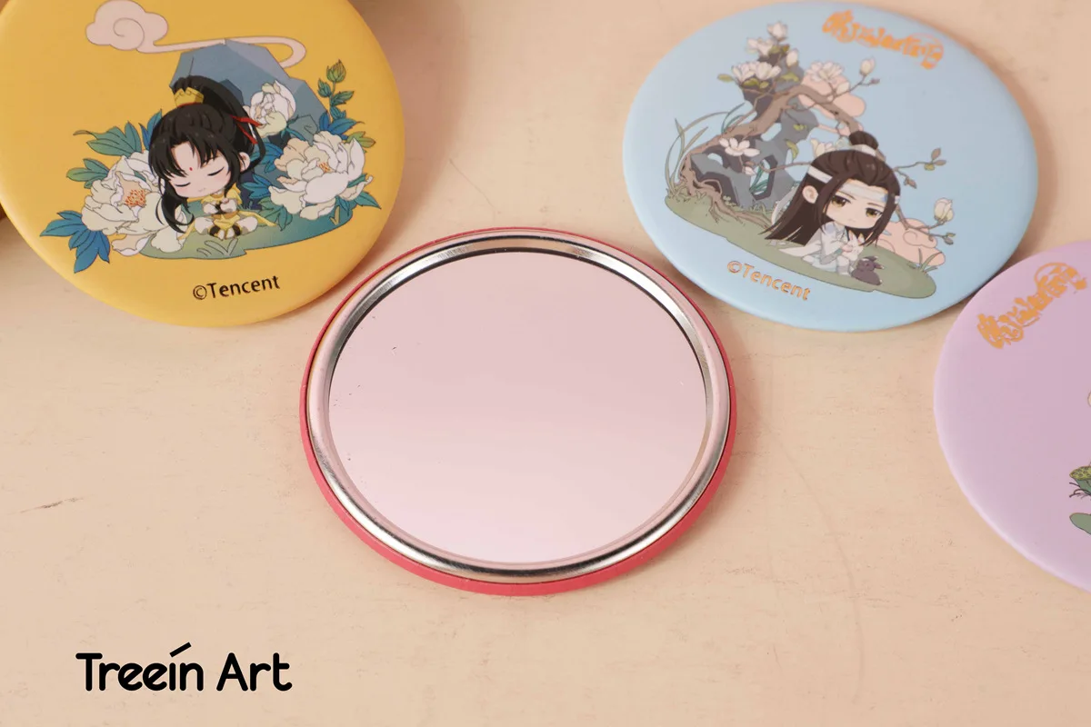Grandmaster of Demonic Cultivation Anime Mini Mirror Mo Dao Zu Shi Cartoon Figure Portable Makeup Mirror Fans Gift
