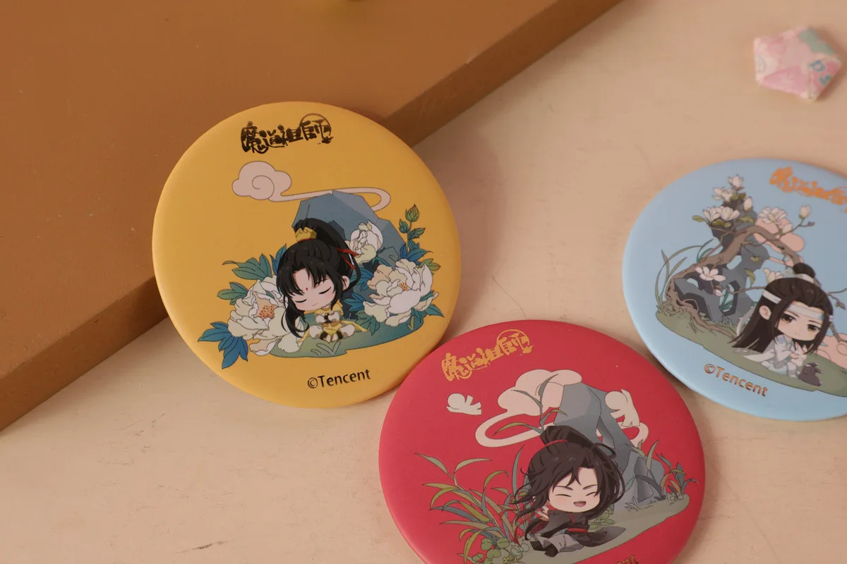 Grandmaster of Demonic Cultivation Anime Mini Mirror Mo Dao Zu Shi Cartoon Figure Portable Makeup Mirror Fans Gift