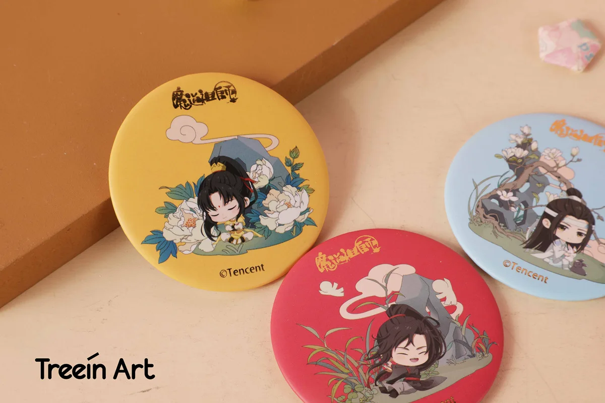 Grandmaster of Demonic Cultivation Anime Mini Mirror Mo Dao Zu Shi Cartoon Figure Portable Makeup Mirror Fans Gift