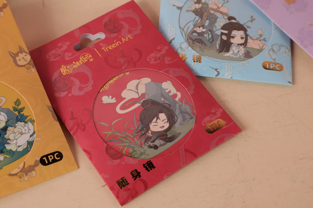 Grandmaster of Demonic Cultivation Anime Mini Mirror Mo Dao Zu Shi Cartoon Figure Portable Makeup Mirror Fans Gift