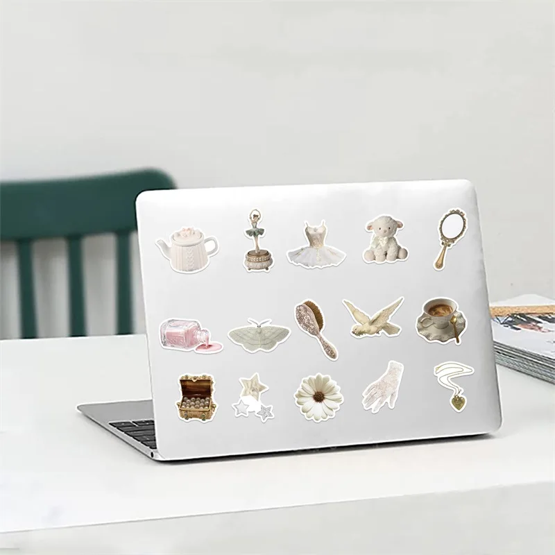 10/30/50PCS INS White PVC Sticker Aesthetic Decoration Scrapbooking Sketchbook Korean Stationery School Supplies