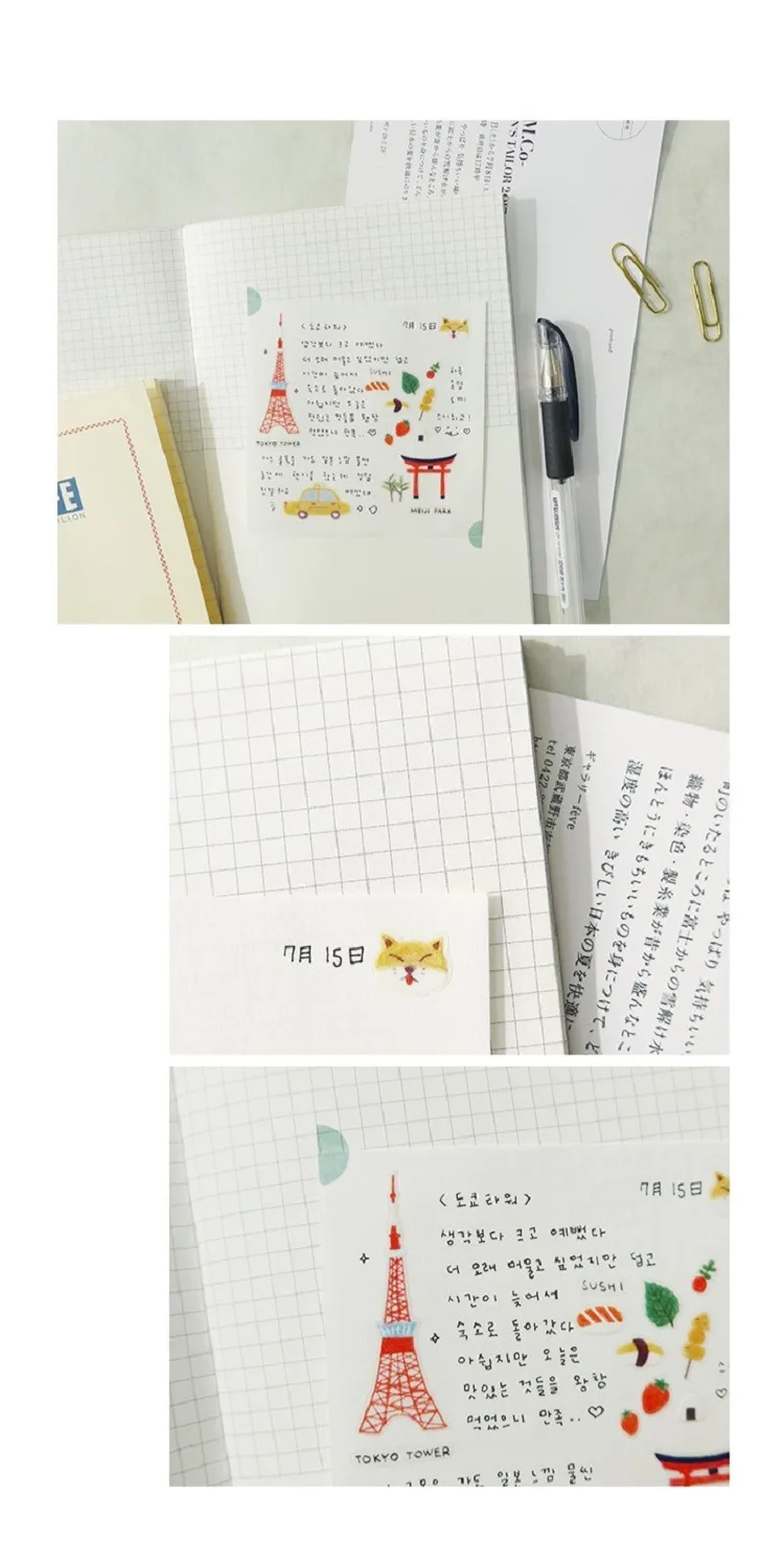 Korean Import Suatelier Daily Travel in Tokyo Stickers Scrapbooking Diy Journal Stationery Sticker Deco School Supplies Gift