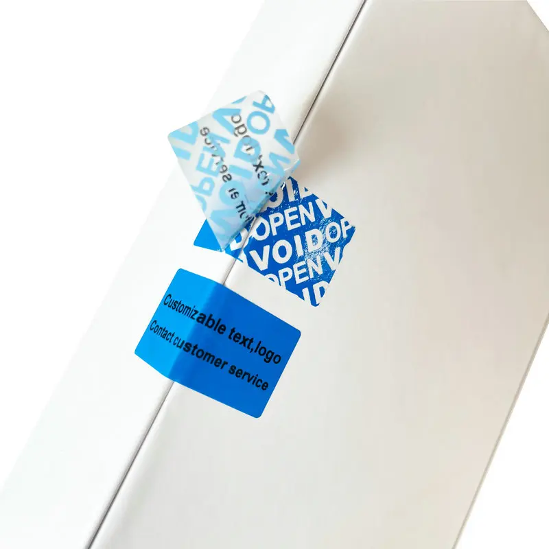 Blue 100pcs Warranty protection sticker (40X20mm) Secure seal tamper-proof serial number QR code sticker Void open seal label