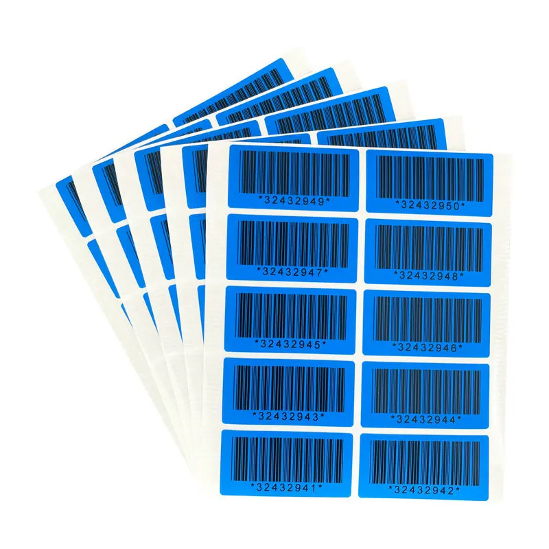 Blue 100pcs Warranty protection sticker (40X20mm) Secure seal tamper-proof serial number QR code sticker Void open seal label