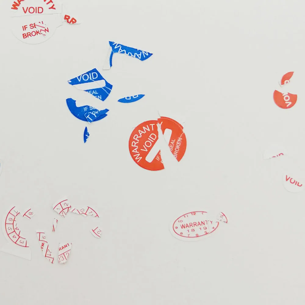 Drop Shipping 1000pcs 0.25cm Round Fragile Paper Warranty Sticker Void Black and Red Mobile Screw Seal