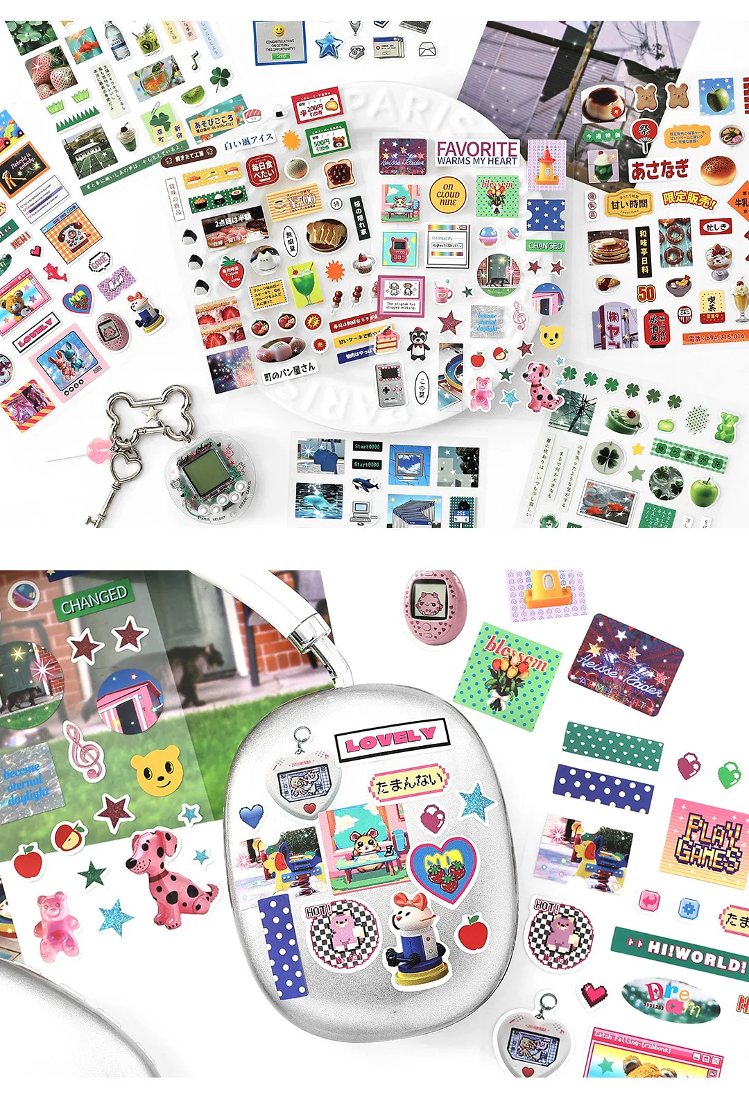 2sheets Kawaii Japanese Childhood Memories Die cut Adhesive Sticker Junk Journal Collage Decoration Scrapbook Diary Cute Sticker