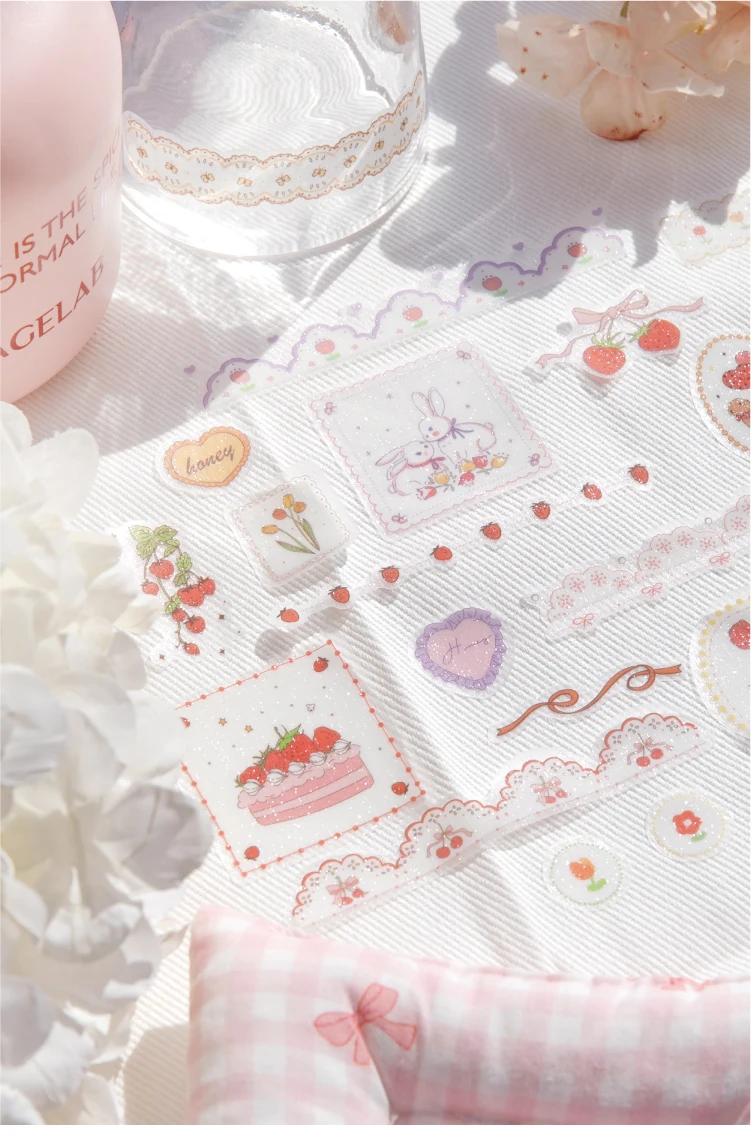 Journal GO 6x200cm Dessert Strawberry Tape Scrapbooking Materials Masking Tape Journaling Stickers Diy Arts Crafts Album Sticker