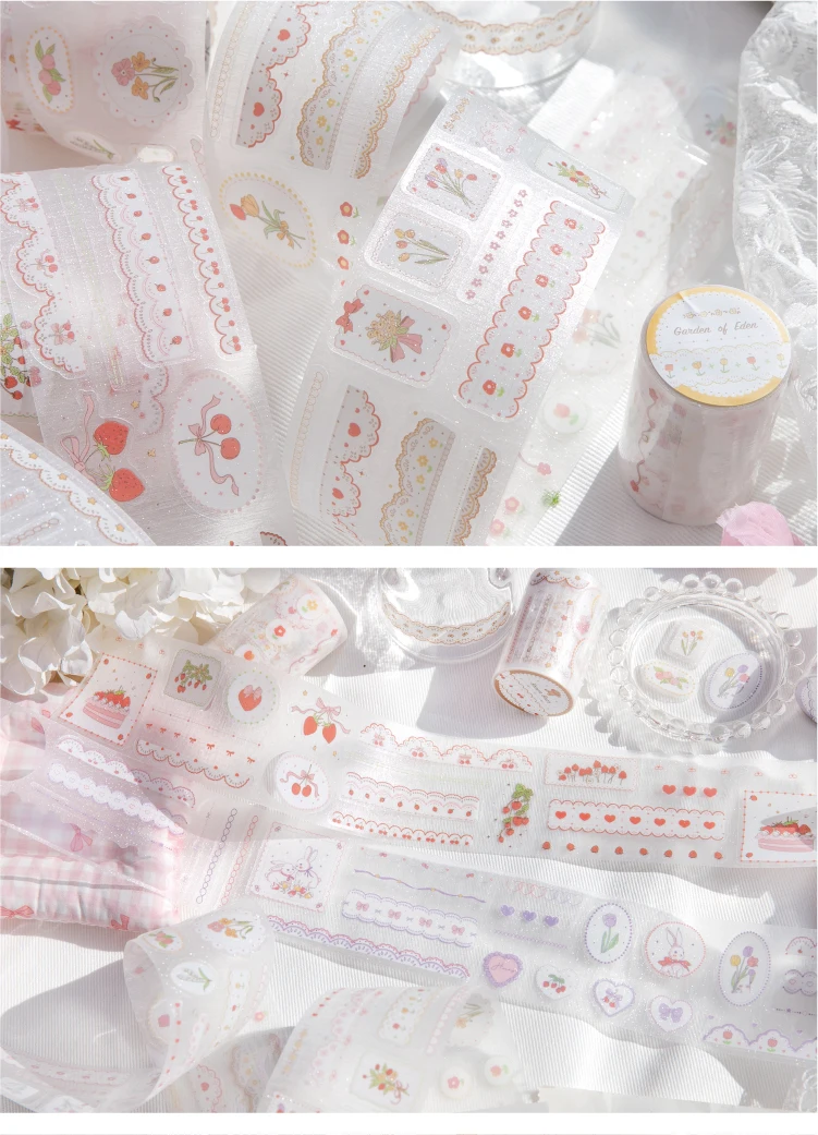 Journal GO 6x200cm Dessert Strawberry Tape Scrapbooking Materials Masking Tape Journaling Stickers Diy Arts Crafts Album Sticker